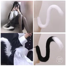Party Supplies Cat Tail Cosplay Fur Simulation Animal Black White Grey Halloween Show Ears