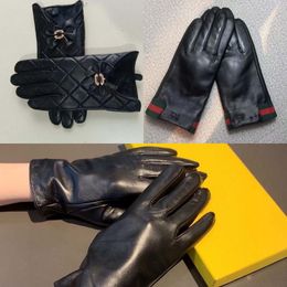 Gloves Designer Leather men Five Fingers womens Gloves winter warm luxury Touch Screen Sheepskin 629C#