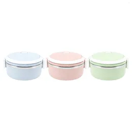 Dinnerware Insulated Bento Box Round Thermal Lunch Large Capacity Portable Single Layer Easy To Clean With Safety Buckle For Adult