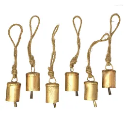 Party Supplies 6 Pcs Metal Handmade Cow Bells Decoration With Rope For Christmas Or Any Celebration