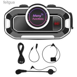 Cell Phone Earphones Motorcycle Helmet Headset Bluetooth 5.0 FM Radio Waterproof Headsets Stereo Helmet Earphone With Hands Free Accessory YQ240202