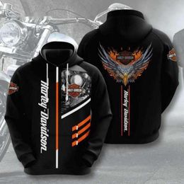 Mens Hoodies Sweatshirts Personality Fashion New Harley Motorcycle 3d Printed Pullover Hoodie 8q4n