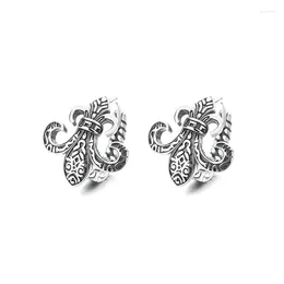 Stud Earrings 148FRZFSILVER S925 Silver Korean Fashion Trendy Design Fine Retro Creative Anchor Circle Charms Jewellery Party Men Women