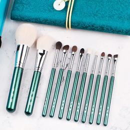 MyDestiny Green vine 11pcs Makeup Brush Set Made of Soft Animal and Synthetic Hair Include Face Eye Free Pack 240126