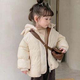 Down Coat Baby Girl Jacket Kids Toddler Unisex Solid Spring Winter Cute Hooded Padded Outwear Clothes