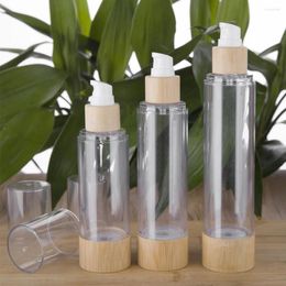 Storage Bottles 20-120ml Pump Bottle Essential Oil Lotion Natural Bamboo Empty Airless Makeup Cream Skin Care Refillable Cosmetics For Women