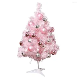 Christmas Decorations Small Tree Pink Desktop Decor Party Supplies Metal Luminous Adornment