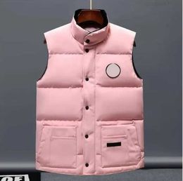 Deluxe goose down vest casual simple cool style men's fashion designer ladies high quality winter warm vest Waterproof fabric pocket decorative vest EENL