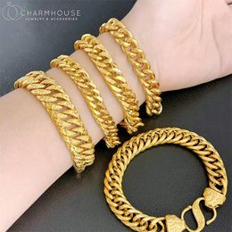 Link Bracelets Men 10/12mm Width Chain Bracelet & Bangles For Man Pulsera Wristband High Quality Jewellery Accessories Gifts