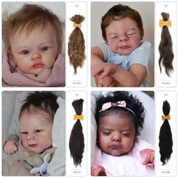 natural curly hair Witdiy brand reborn doll mohair is as soft lanugo hair and uses safe dyes so feel free 240129