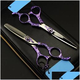 Hair Scissors Custom Professional Japan 440C Retro Violet 6 Inch Cutting Barber Cut Salon Thinning Shears Hairdressing Drop Delivery Dhveu