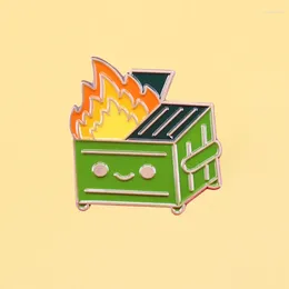 Brooches Dumpster Fire Enamel Pins Hilarious Reminder Fun Gift For Coworkers Metal Cartoon Brooch Women Fashion Jewellery Hat Lapel Badges