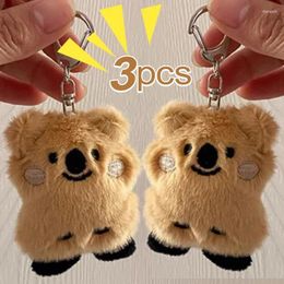 Keychains 1/3PC Cute Plush Koala Keychain Toy Stuffed Animal Doll Toys Imitation Fur Fluffy Backpack Bag Pendant Girl Gifts