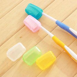 Kitchen Storage 10Pcs Plastic Toothbrush Case Cover Travel Hiking Camping Portable Brush Cap Protective Sleeve Holder Protect