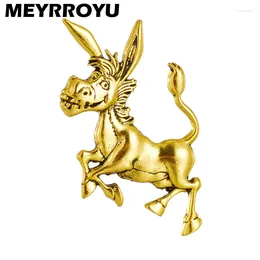 Brooches MEYRROYU Funny Donkey On Clothes Zinc Alloy Cute Animal Shape Women Pins Lovely Girls Jewellery Backpacks