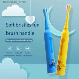 Toothbrush Electric toothbrush USB charging ultrasonic IPX7 waterproof baby toothbrush cartoon cute 5-15 year old group Q240202