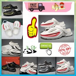 Designer Casual Platform Half pack slippers summer sliders men women rainbow slides sandals pink blue grey memory sandals soft thick slipper cloud slide