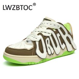 Dress Shoes LWZBTOC Minority Design Sneakers For Mens Womens Unisex Skateboard Shoes Green Color Trendy Couple Lovers Sport Shoes