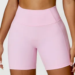 Active Shorts Gym Women 2024 Lycra Yoga Sports For Push Up Fitness Clothing Pilates Clothes Wear Short Mujer Brown Pink