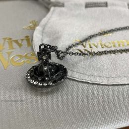 Designer Luxury Jewelry vivienennnWestwoods Satellite Viviane Westwood Western Empress Dowager Medium Ufo Glass Beads Orb Stereoscopic Saturn Necklac