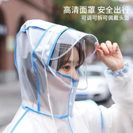 Raincoats Adult Raincoat Double Brim Zipper Electric Bike Hiking Fashion Household Merchandises