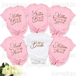 Women's T Shirts Bride & Bridesmaid Maid Of Honour T-shirt Matron Tee Female Bachelorette Party Tops Bridal Shower Gift