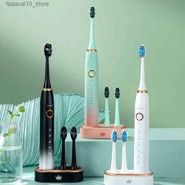 Toothbrush Electric Sonic Toothbrush USB Rechargeable Tooth Brush IPX8 Waterproof Cleaning Whitening Teeth Brush Wireless Seat Charge Q240202