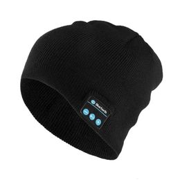 ly Bluetooth Music Headset Beanie Built-in Stereo Ser Knitted Hat for Men Women Running Cap Outdoor Sports 240122