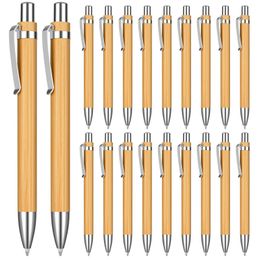 100 PcsLot Bamboo Ballpoint Pen Stylus Contact Office School Supplies Pens Writing GiftsBlue Ink 240124