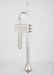 Japan quality 9445CHS C Trumpet C Flat Brass Silver Plated Professional Trumpet Musical Instruments with Leather Case