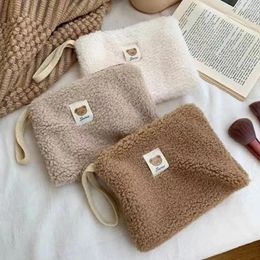 Cosmetic Bags Plush Cute Storage Bag Organizer Pouch Makeup Pencil Case Travel Coin Purse Household Large Capacity