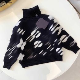 New baby sweater Logo Flower Jacquard kids turtleneck Size 90-150 girls boys Long sleeved hoodie child pullover Jan10