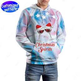 designer Men Hoodies & Sweatshirts Custom patterned Christmas spirits hip-hop rock caps casual Athleisure sports outdoor wholesale hoodie Clothing big size s-5xl