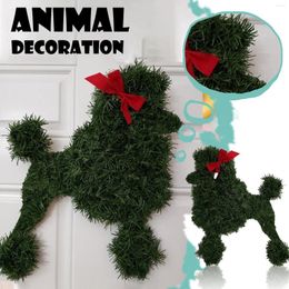 Decorative Flowers Sausage Dog Wreath Artificial Branches Green Leaves Garland For Front Door Christmas Decorations Home S