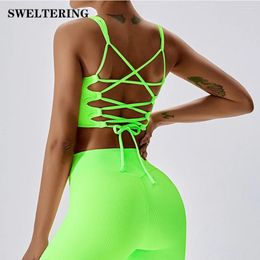 Yoga Outfit Sports Underwear Women's Cross Strap Back Bra Gym Push High Pilates Running Quick Dry Top Tight Fitness Clothes