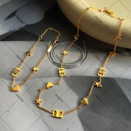 Womens Star Heart Bracelet Set Designer Gold Thin Necklace Fashion Couple Bracelet Necklace Jewelry Ladies Alloy Chain Bracelet Classic Necklaces Set