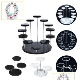 Other Bakeware Other Bakeware Round Cupcake Stand Acrylic Display For Jewelry Cake Dessert Rack Party Wedding Baby Shower Decoration H Dhuji