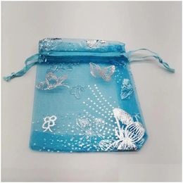 Gift Wrap Gift Wrap 500Pcs Butterfly Star Moon Organza Bag 7 9 12 13 18Cm Wedding Dstring Jewellery Packaging Display Pouch Drop Deliver Dhu4H