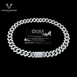 Hip Hop Cuban Chain 18mm Customised Size Necklaces Vvs Moissanite Necklace with Sterling Silver Fashion Jewellery