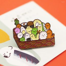 Brooches Cartoon Sushi Platter Bento Enamel Pin Cute Japanese Gourmet Metal Brooch Collect Badge Kawaii Accessories
