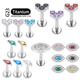 Stud Earrings ASTM F136 Titanium Marquise Crystal Labret Ear CZ Paved Cartilage Tragus PIERC Lip Ring Helix Piercing Jewelr