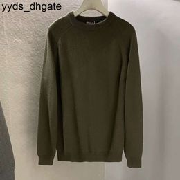 Loro Piano Mens Sweaters Winter Wool Knitted Round Neck Dark Green Pullover Sweater GFT1