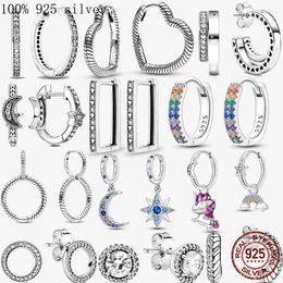 Stud Earrings 2024 Fashion Daisy 925 Sterling Silver Jewelry Festival Gift For Women Friends Lover Round Shape Flower Pendientes