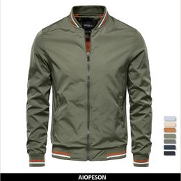 AIOPESON Solid Colour Bomber Jacket Men Casual Slim Fit Baseball Mens Jackets Autumn Fashion High Quality Jackets for Men 240130