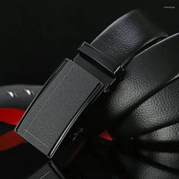 Belts Two-layer Cow Leather Automatic Buckle Belt For Man Casual Versatile Matte Blacks Accessory Gift