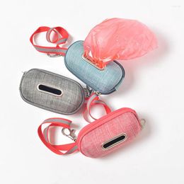 Dog Carrier Portable Pet Waste Bag Dispenser Poop Bags Box Eco-friendly Garbage Solid Color Stripe Accessories