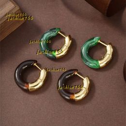 New Amber Stud Retro Light Designer Tide Niche Temperament Wild Sweet Fashion Earrings Jewellery Accessories 2024