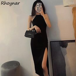 Casual Dresses Women Sexy Ladies Backless Spaghetti Strap Mature Female Clothing Trendy Dating Sleeveless Vintage Design French Style