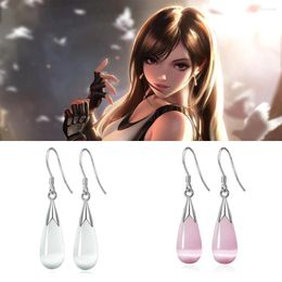 Dangle Earrings RPG Game Final Fantasy VII Cosplay Jewellery Tifa Lockhart Same Style Opals Earring Necklace Water Drop Accessories Prop For