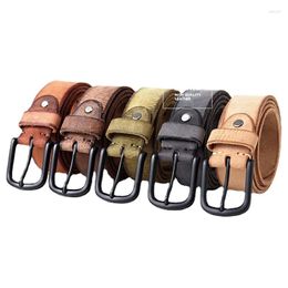 Belts Men's Alloy Needle Buckle Top Layer Leather Belt For Men Frosted Male